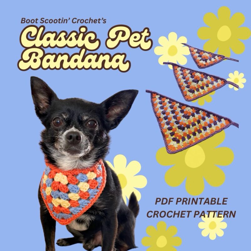 Classic Crochet Dog Bandana (Sizes XS-XL) ~PDF PATTERN DOWNLOAD ONLY~